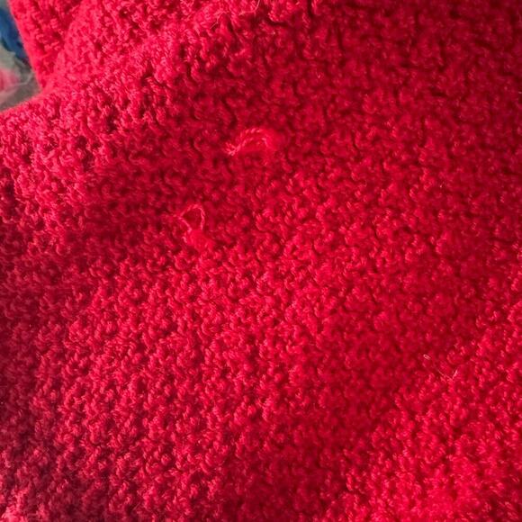 Eileen Fisher Merino Wool Open Front Cardigan Sz L Red Woven Knit - Picture 6 of 6